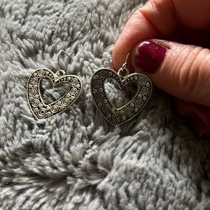 Heart shaped pierced earrings